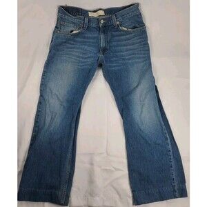 Levis‎ 557 Relaxed Boot R Tag Men's 33x32 Distressed Lt Wash Hemmed To 33x27